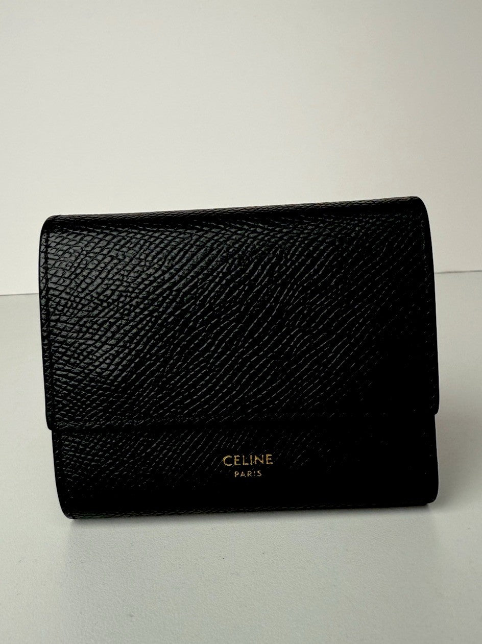 Celine Wallet/Mini Wallet Ladies Trifold Black Small