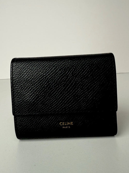 Celine Wallet/Mini Wallet Ladies Trifold Black Small