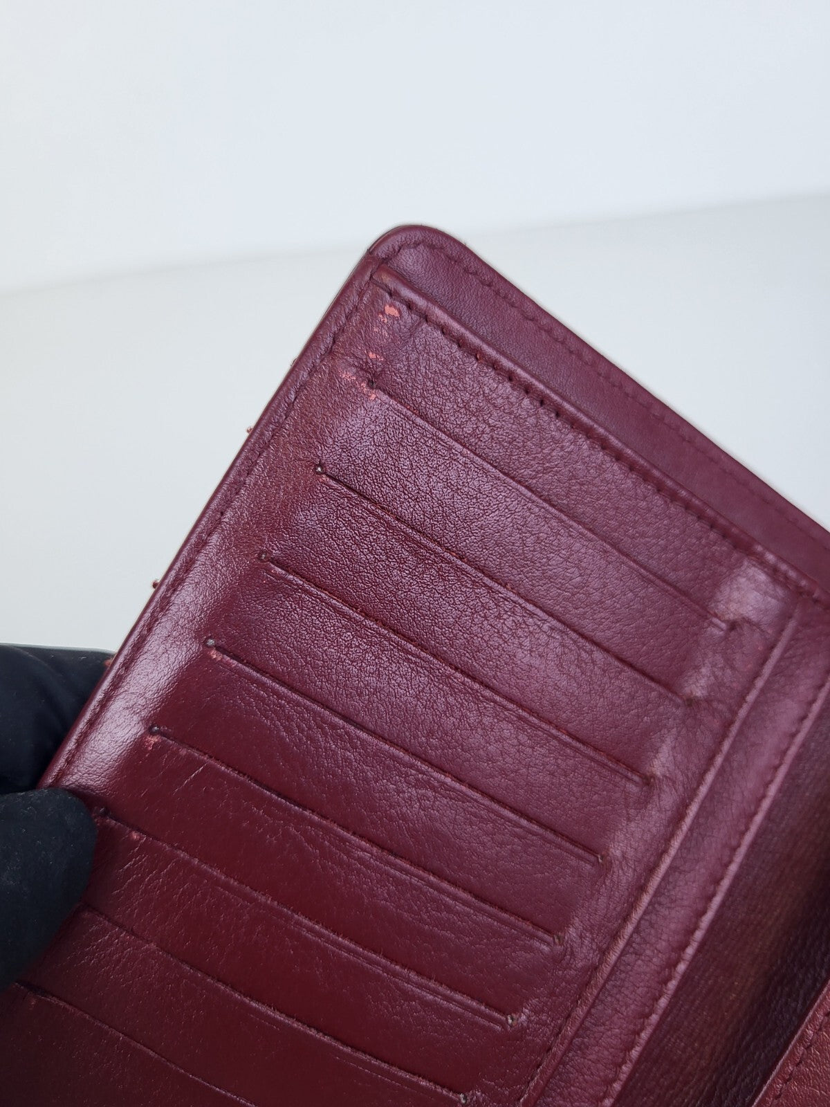 Chanel Wallet Interlocking CC Logo Patent Leather Continental Red