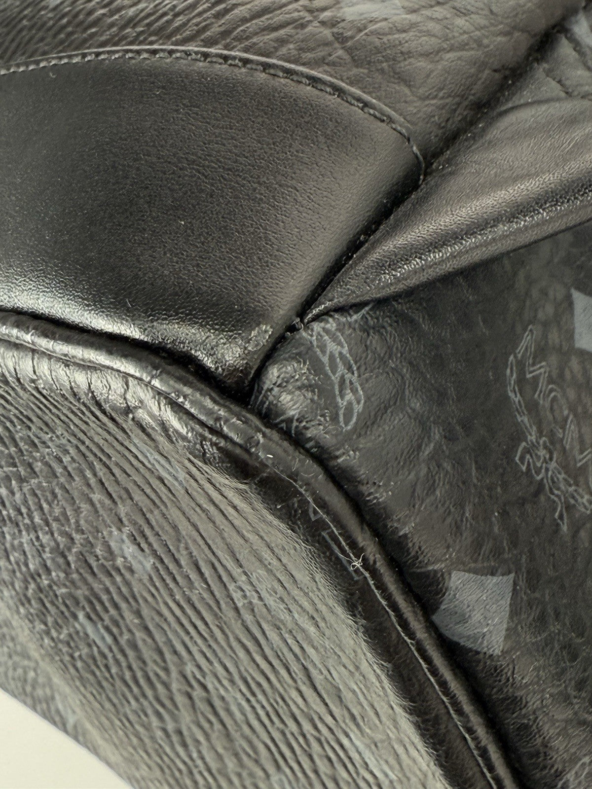 MCM Visetos Stark Backpack Black Leather Large