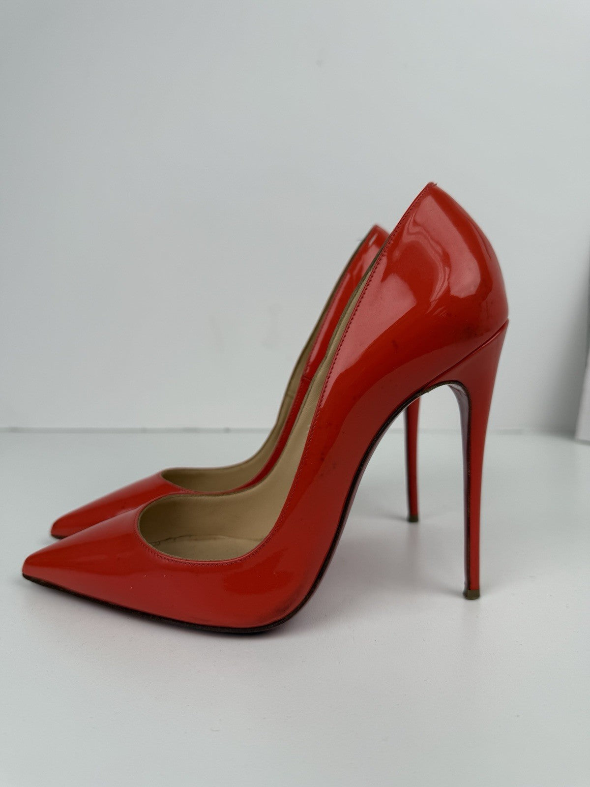 Christian Louboutin Pattern Leather Pumps Orange Size 36 / 6