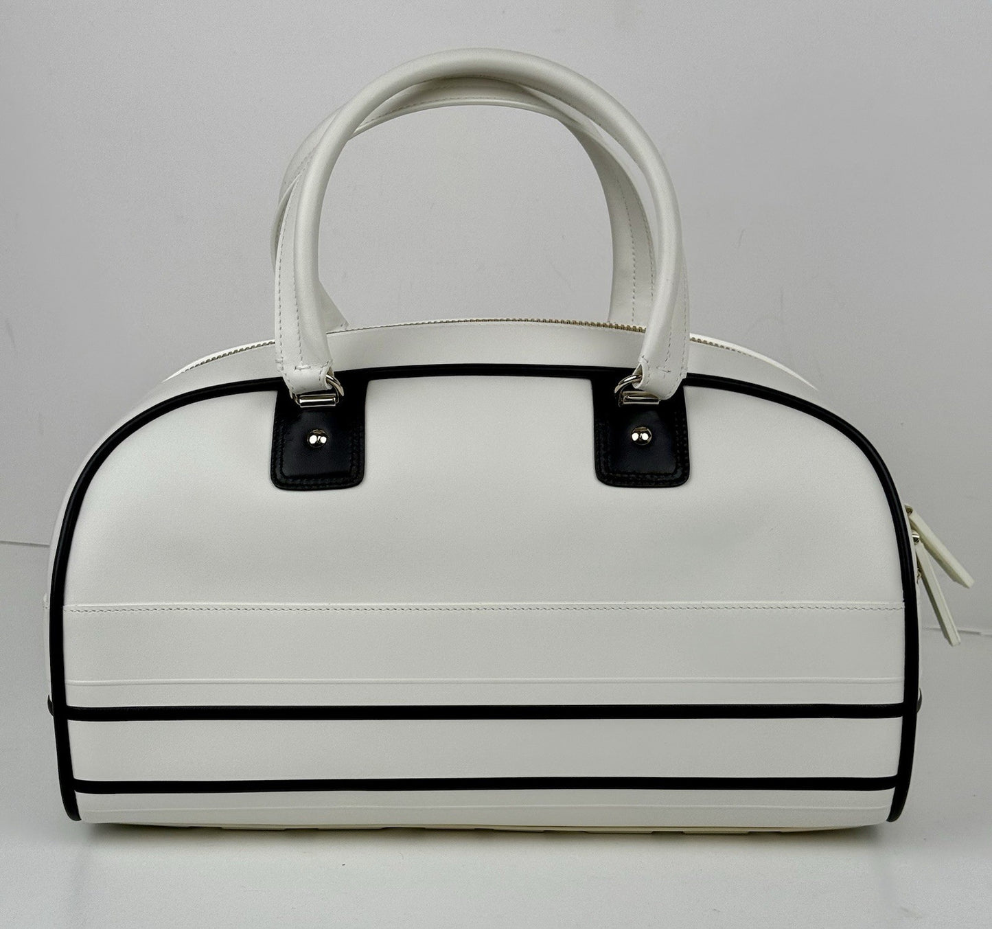 DIOR VIBE ZIP BOWLING Bag White Leather