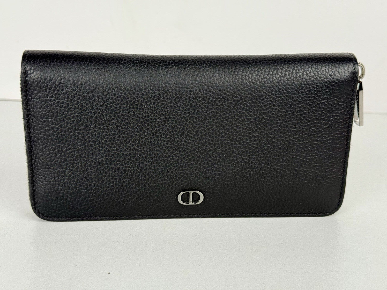 Dior Noir Black Leather Long Wallet