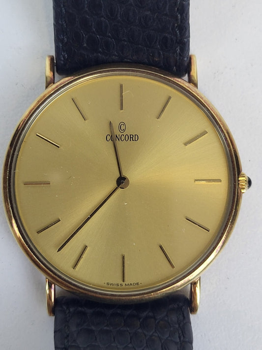 Vintage Concord Swiss Quartz 14K Watch 32mm