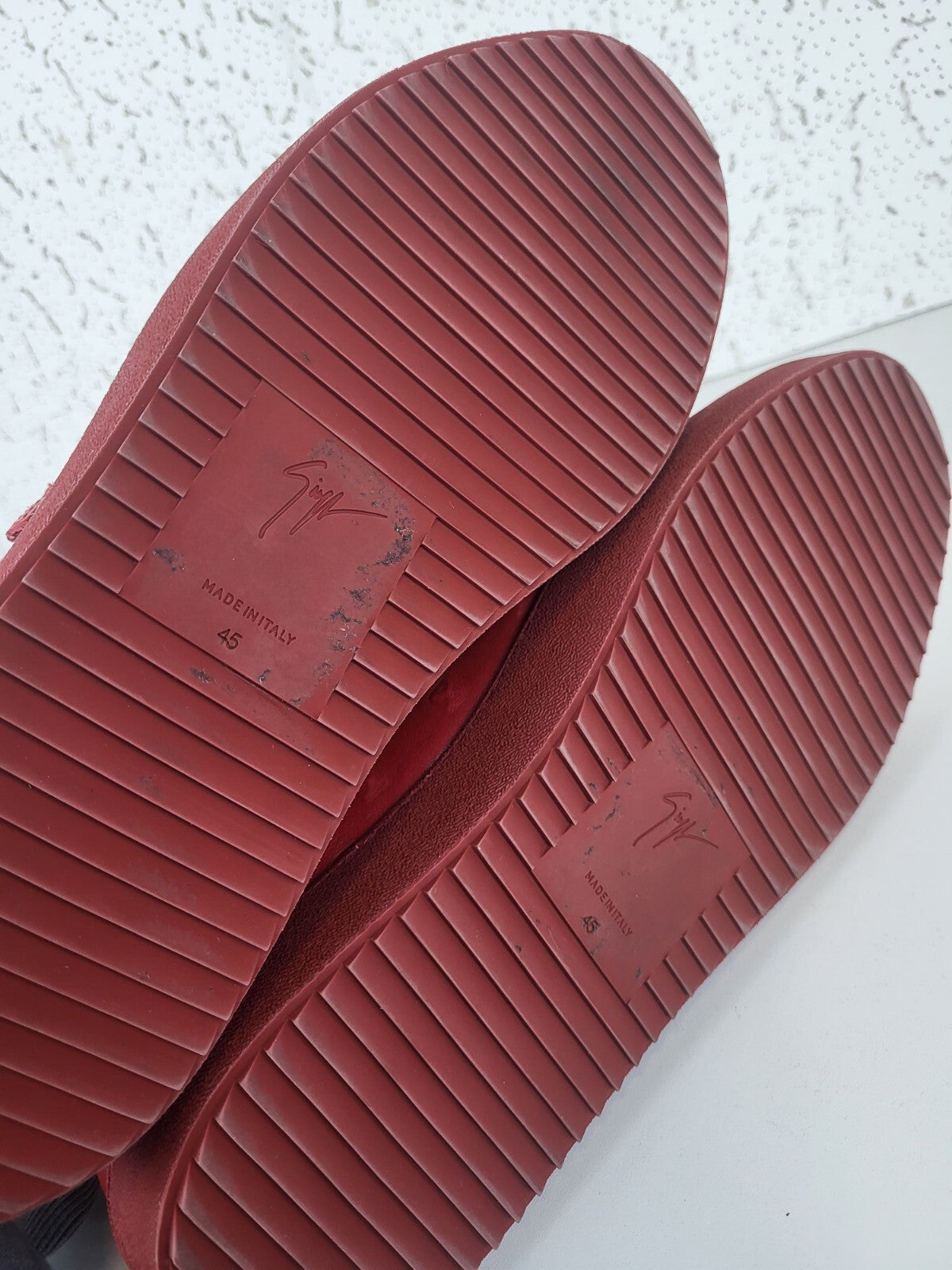 Zanotti Mens Low Top Red Leather Sneakers Size 45