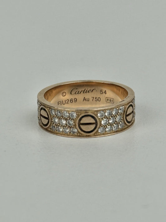 Cartier Love Ring Diamonds By Peter Marco Beverly Hills 18k Yellow Gold Size 7