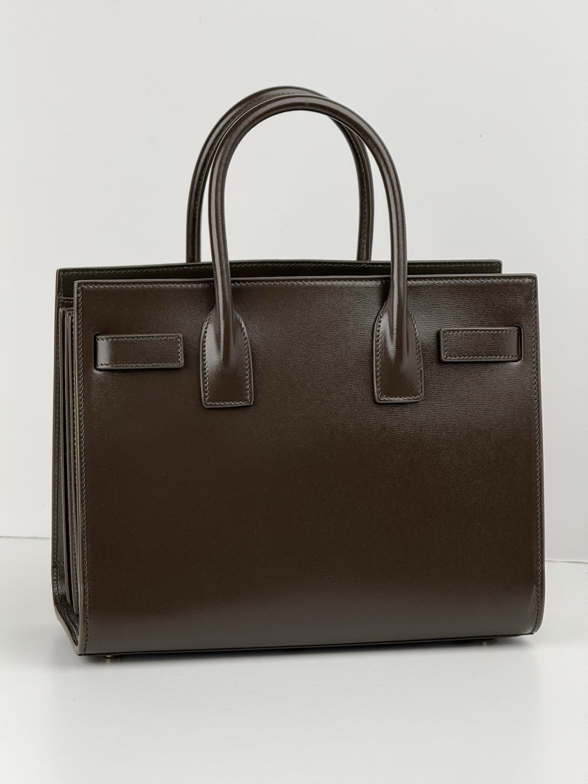 Saint Laurent Sac De Jour Leather Satchel Bag Mini Olive