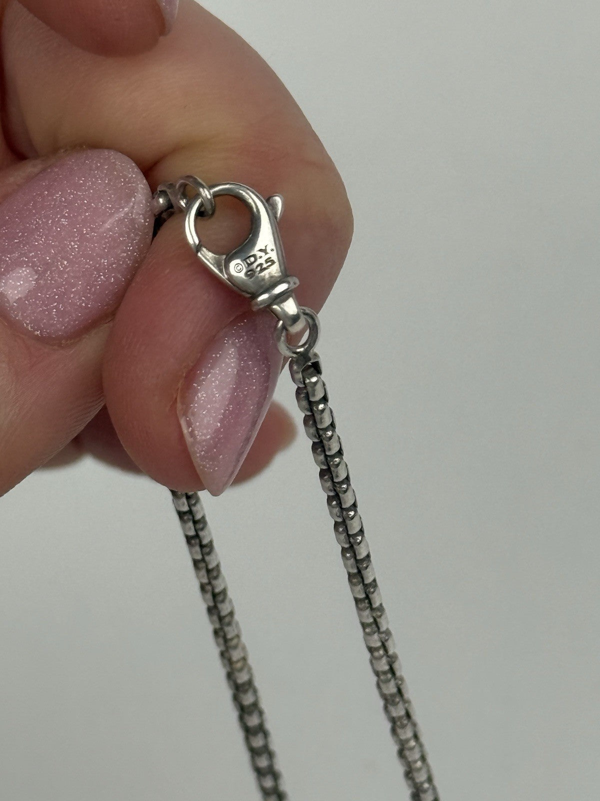 David Yurman 925 Sterling Silver 2.7mm Box Chain 24" Necklace