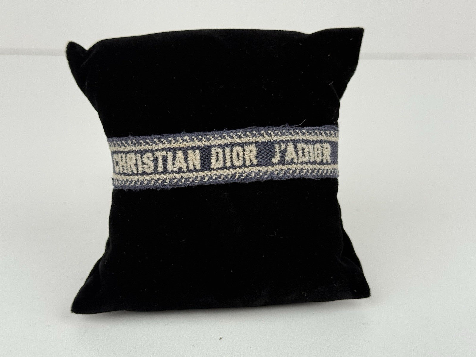 Christian Dior Woven Cotton J'Adior Friendship Bracelet Navy Blue Logo Tassel
