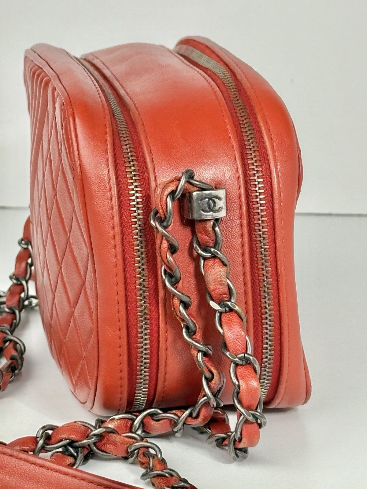 Chanel Coco Boy Quilted Leather Mini Bag Red