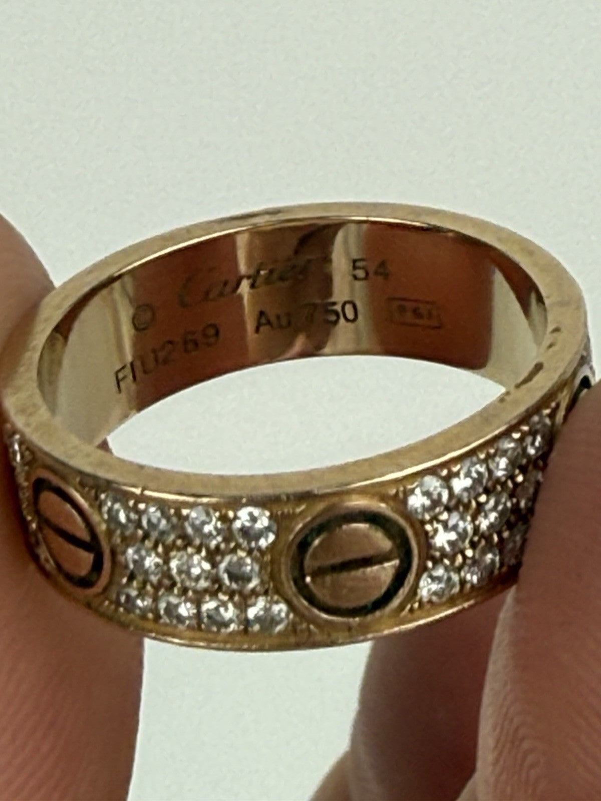 Cartier Love Ring Diamonds By Peter Marco Beverly Hills 18k Yellow Gold Size 7