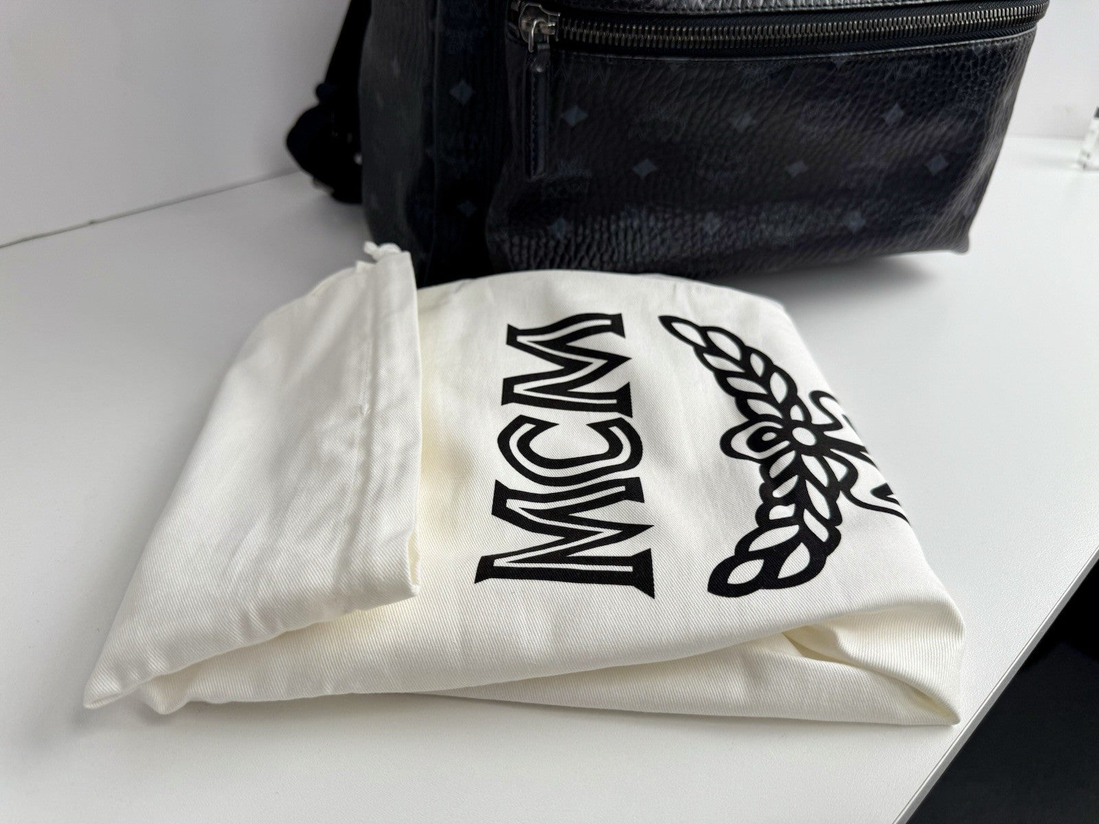 MCM Visetos Stark Backpack Black Leather Large