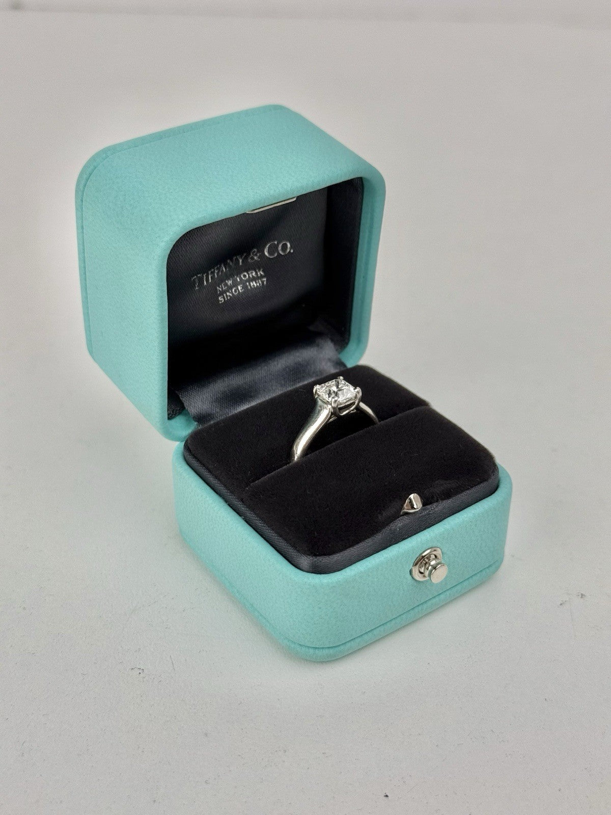 Tiffany Co Lucid Platinum 1ct F Color Diamond Ring Size 6.5