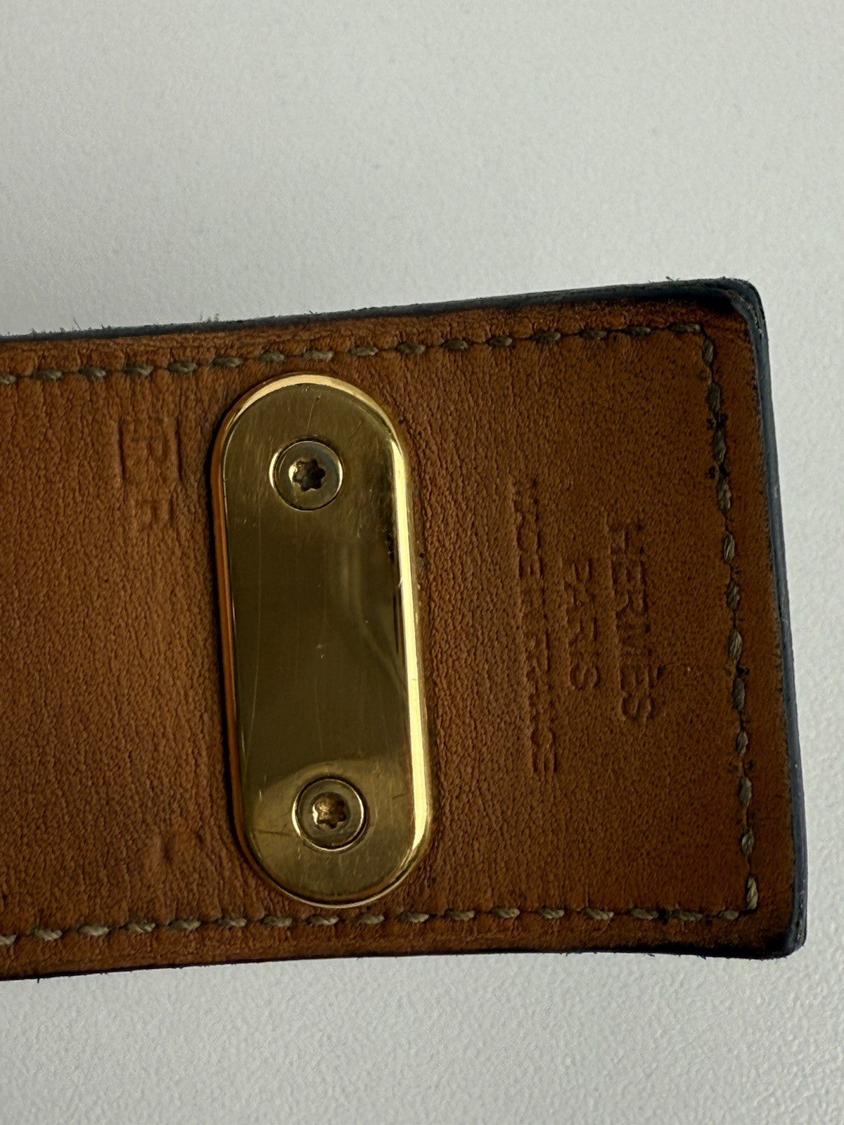 HERMES Intense Leather Bracelet Black Gold Hardware