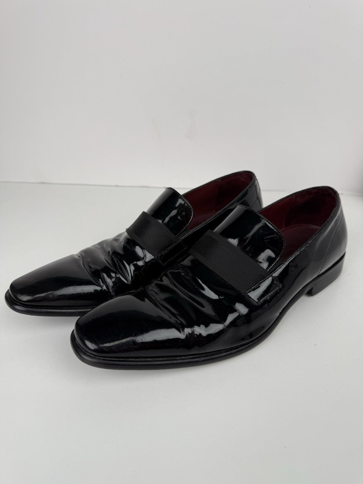 Hugo Boss Mellion Black Patent Leather Tuxedo Shoes Mens US 9.5 Formal