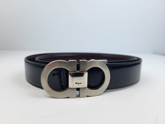 Salvatore Ferragamo Belt Black Leather 38in Length