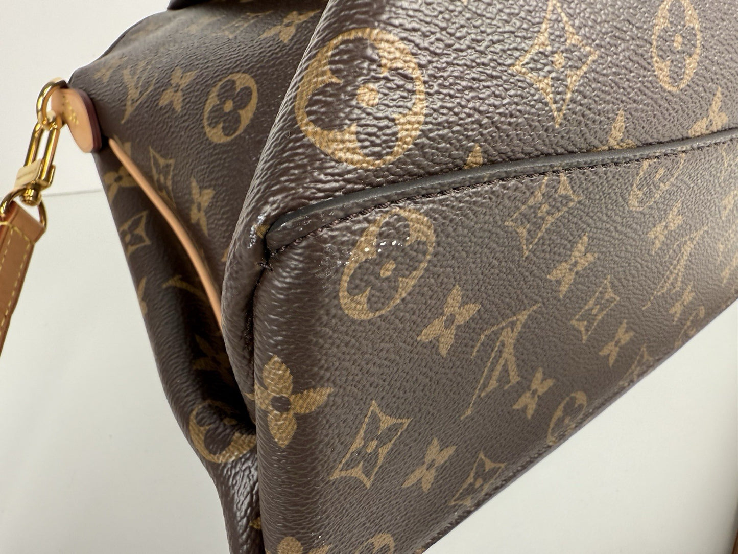 LOUIS VUITTON Monogram Tote Bag Rivory Hand Bag Brown Canvas
