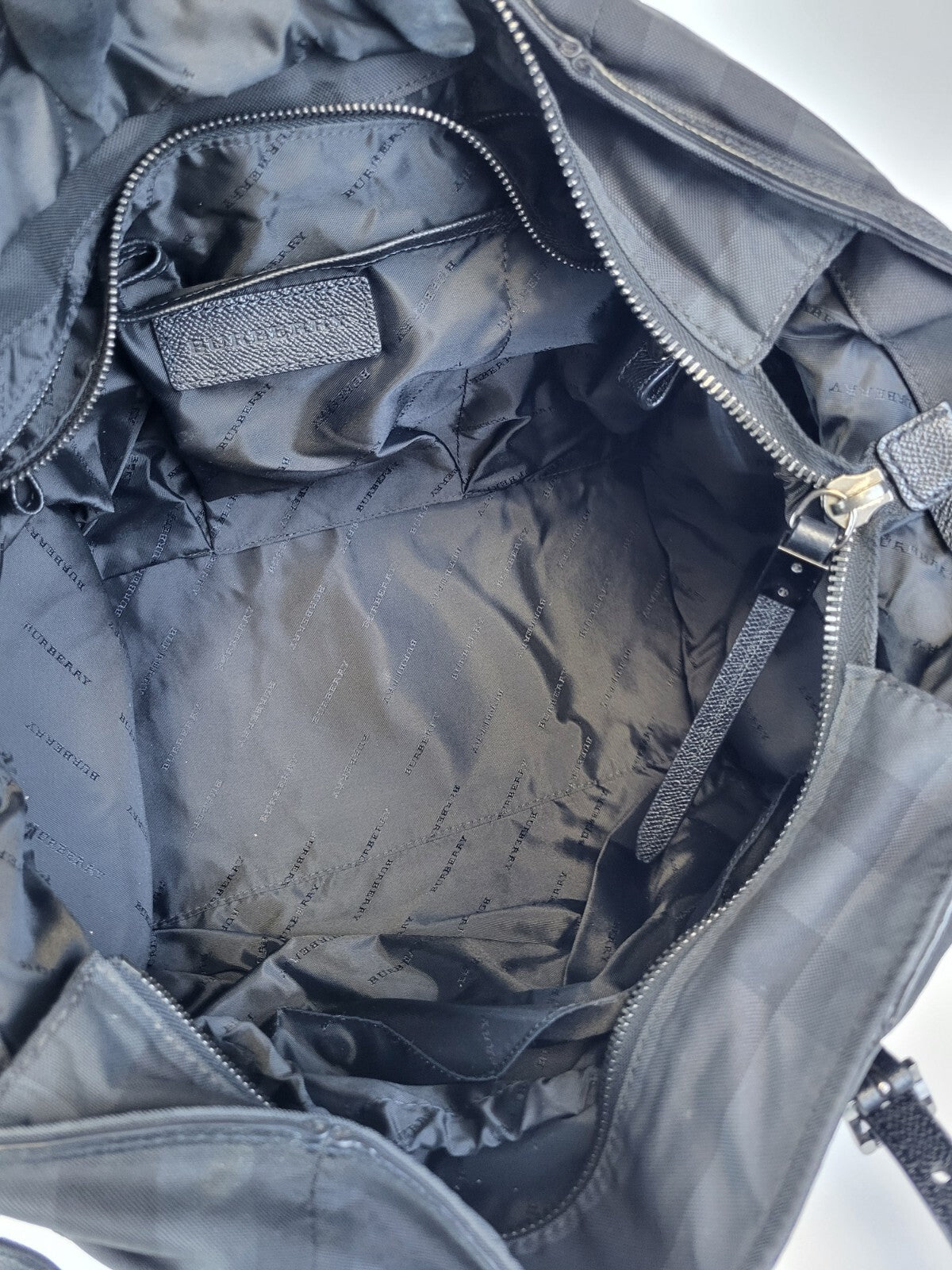 Burberry Kids' Check Print Diaper Bag Black