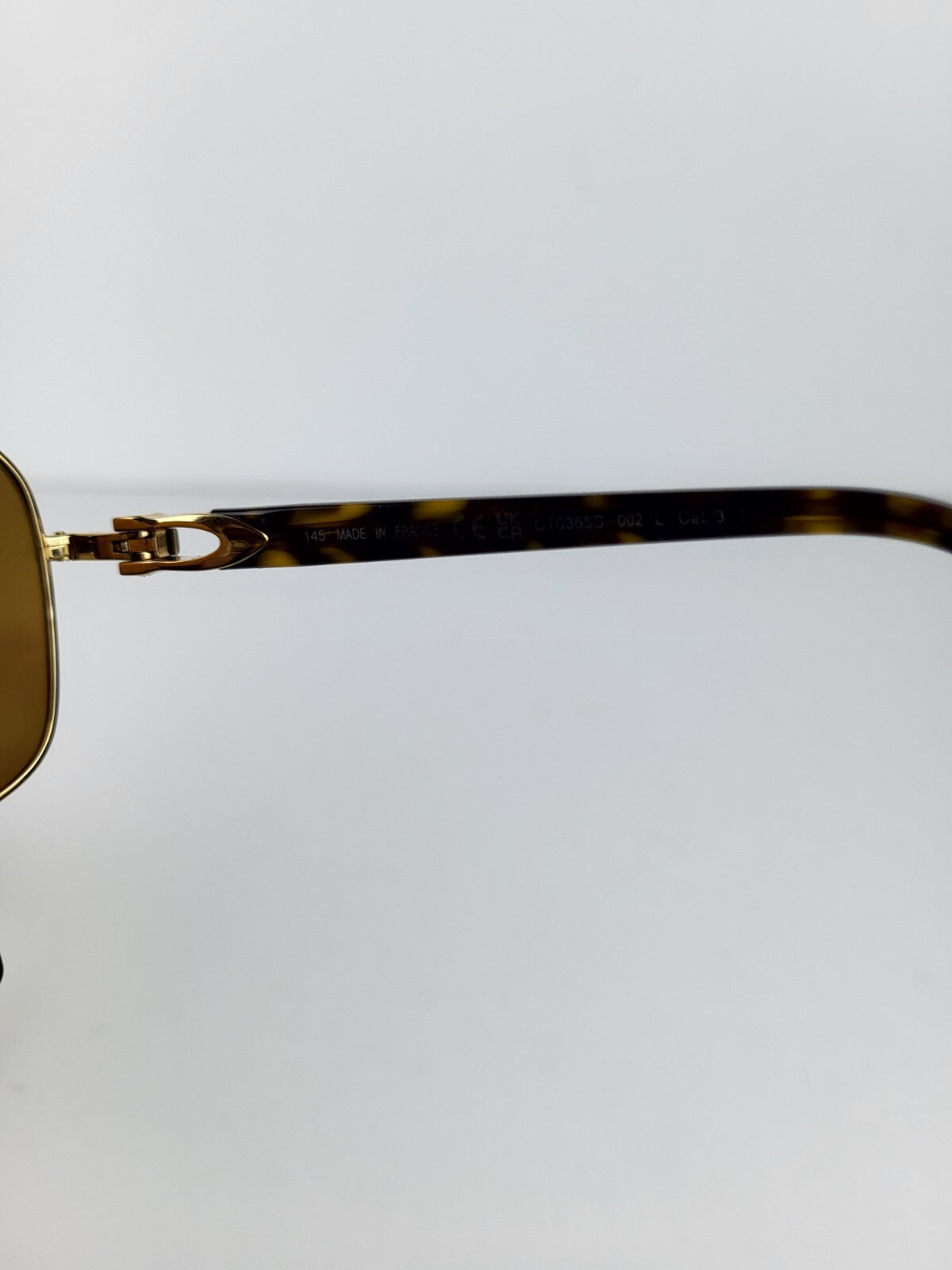 Cartier Eyeglasses Frame H32G05JU Gold Brown 145 For Men