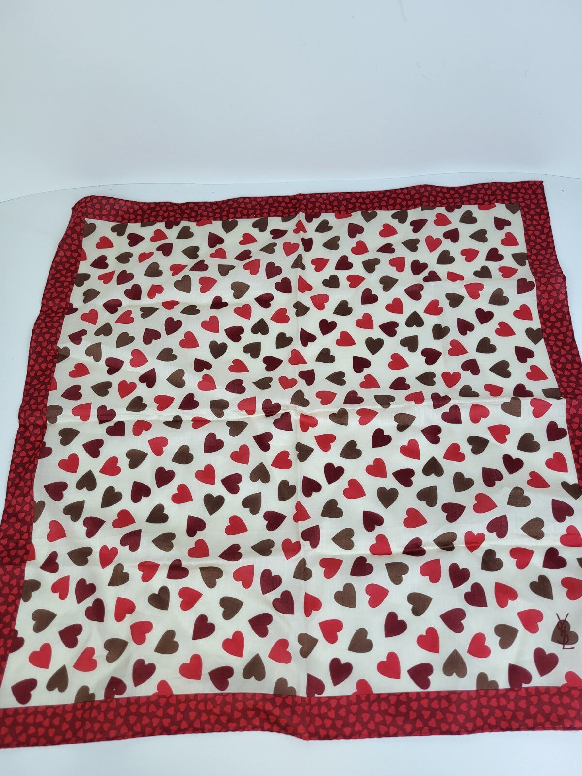 Saint Laurent Hearts Scarf Red