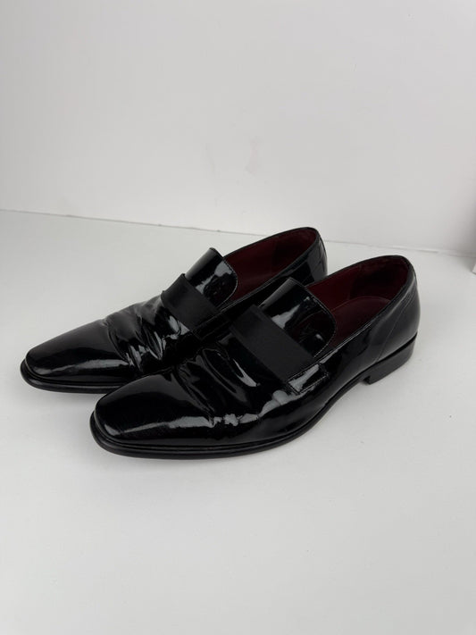 Hugo Boss Mellion Black Patent Leather Tuxedo Shoes Mens US 9.5 Formal