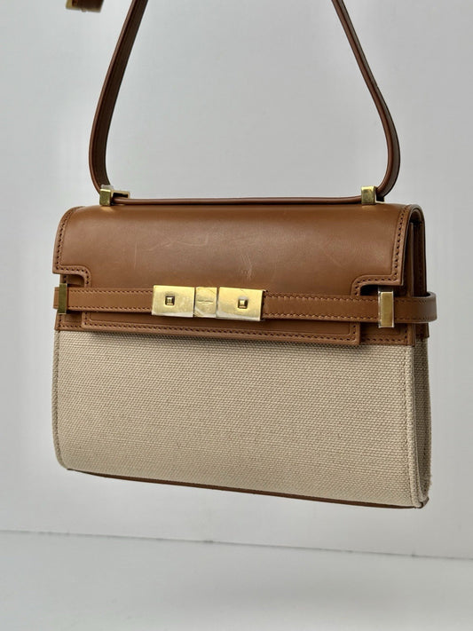 Saint Laurent Mini Manhattan Crossbody Bag Brown