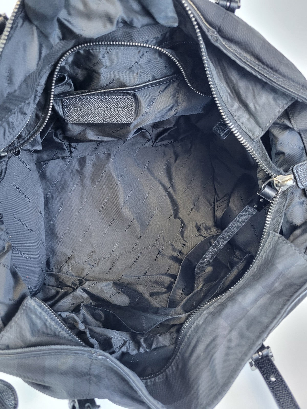 Burberry Kids' Check Print Diaper Bag Black