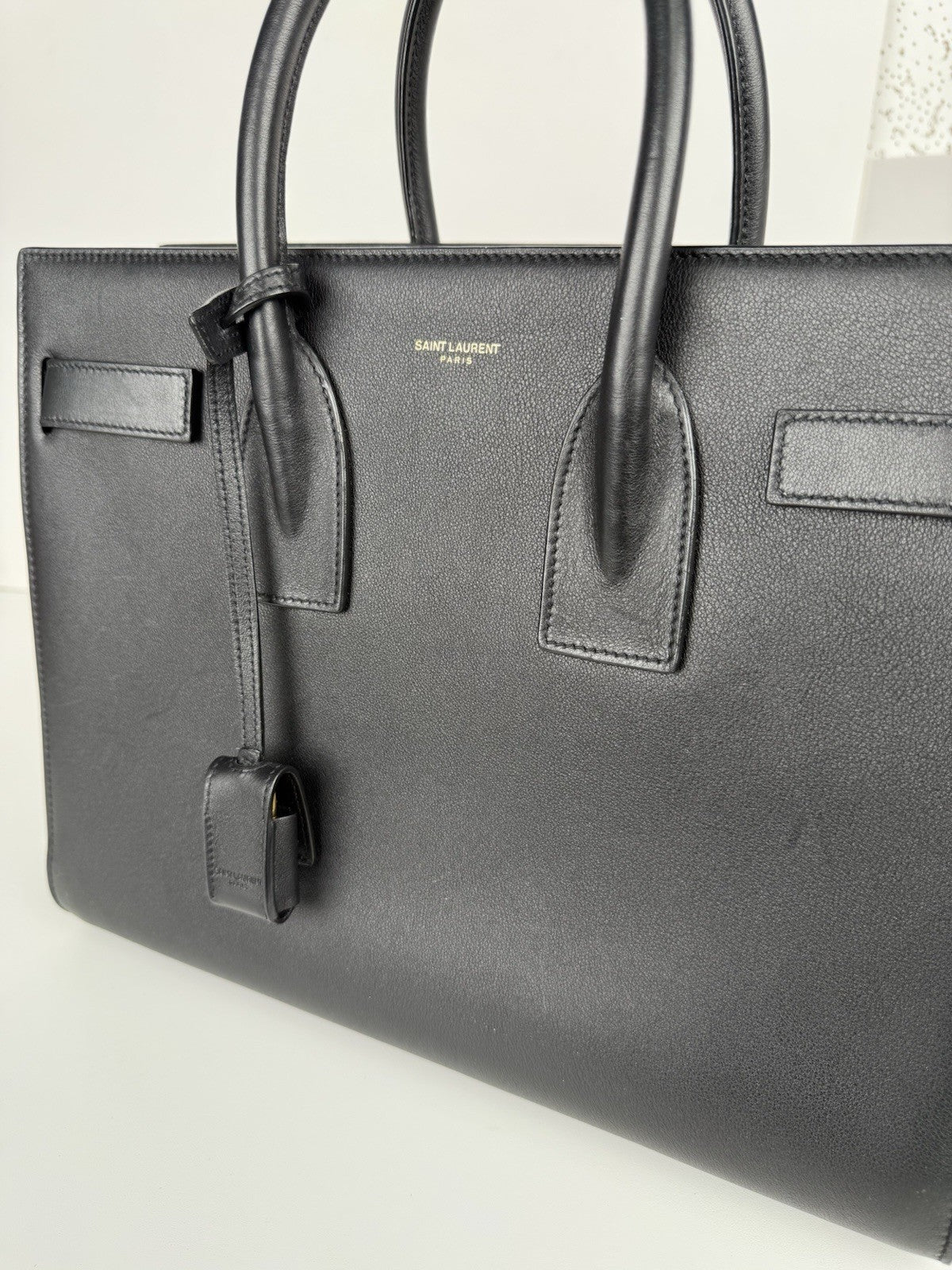 Saint Laurent Sac de Jour Large Leather Women's Bag in Black