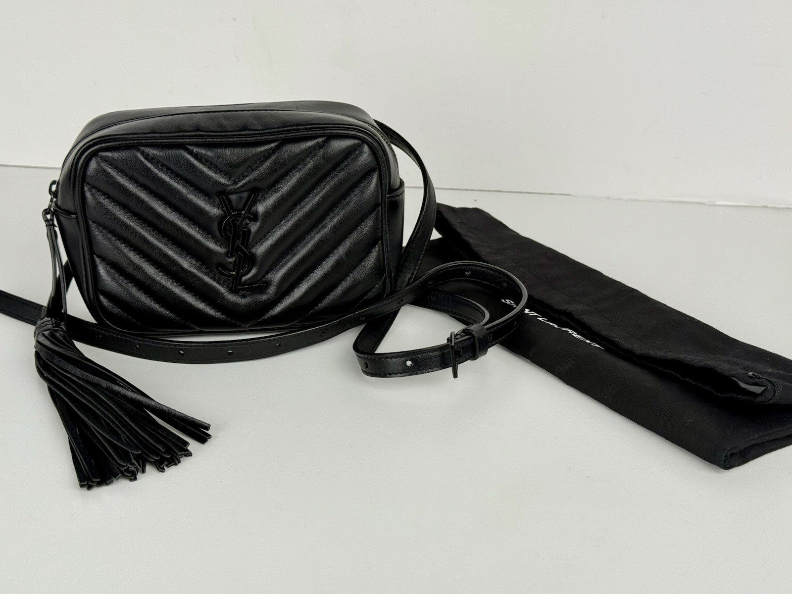 Saint Laurent Loulou Camera Bag in Quilted Leather Black