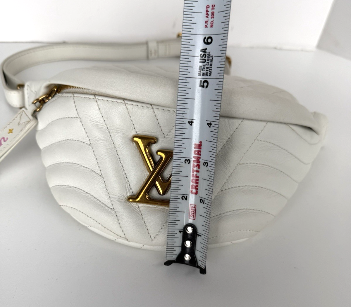 Louis Vuitton Calfskin Leather New Wave Bumbag Belt Bag for Women in White
