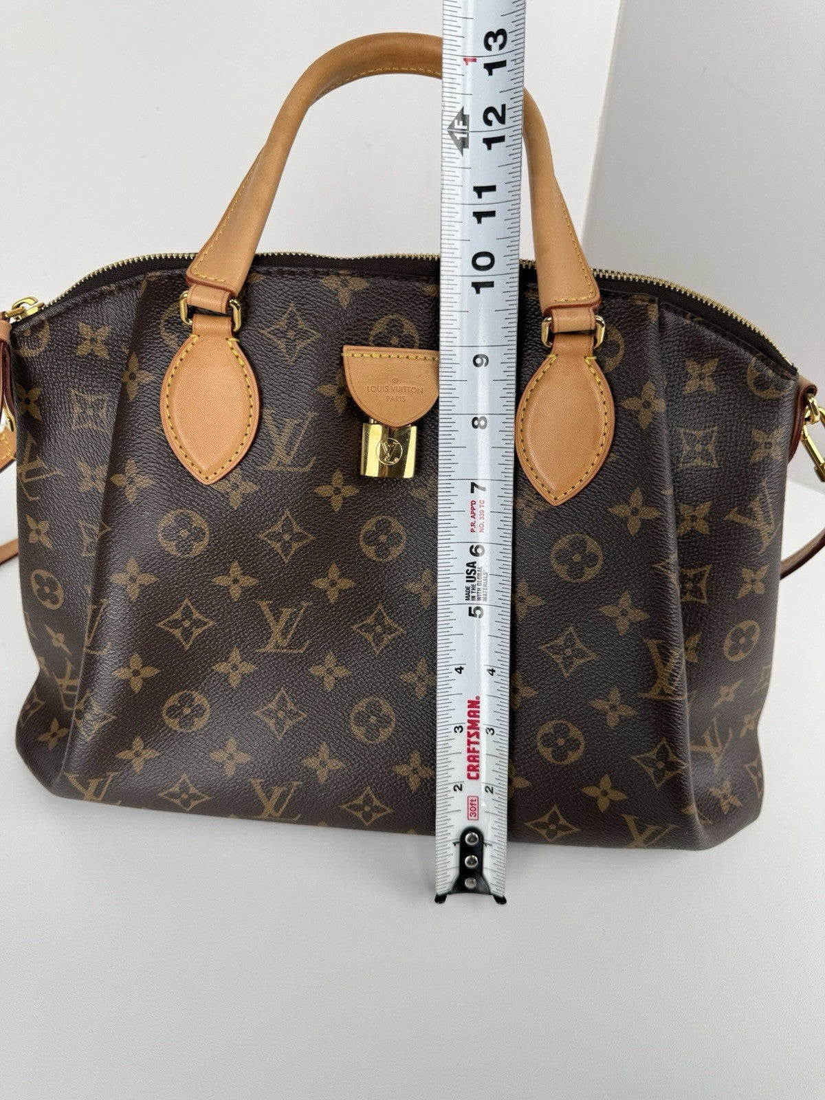 LOUIS VUITTON Monogram Tote Bag Rivory Hand Bag Brown Canvas