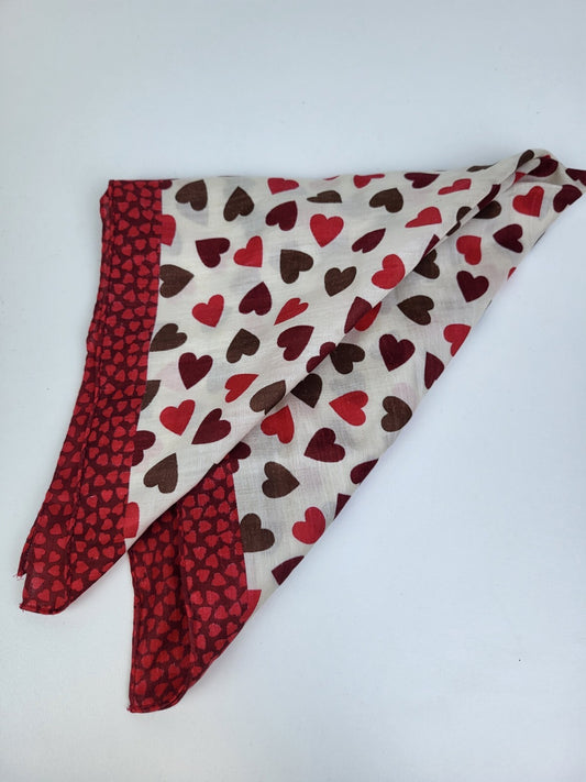 Saint Laurent Hearts Scarf Red