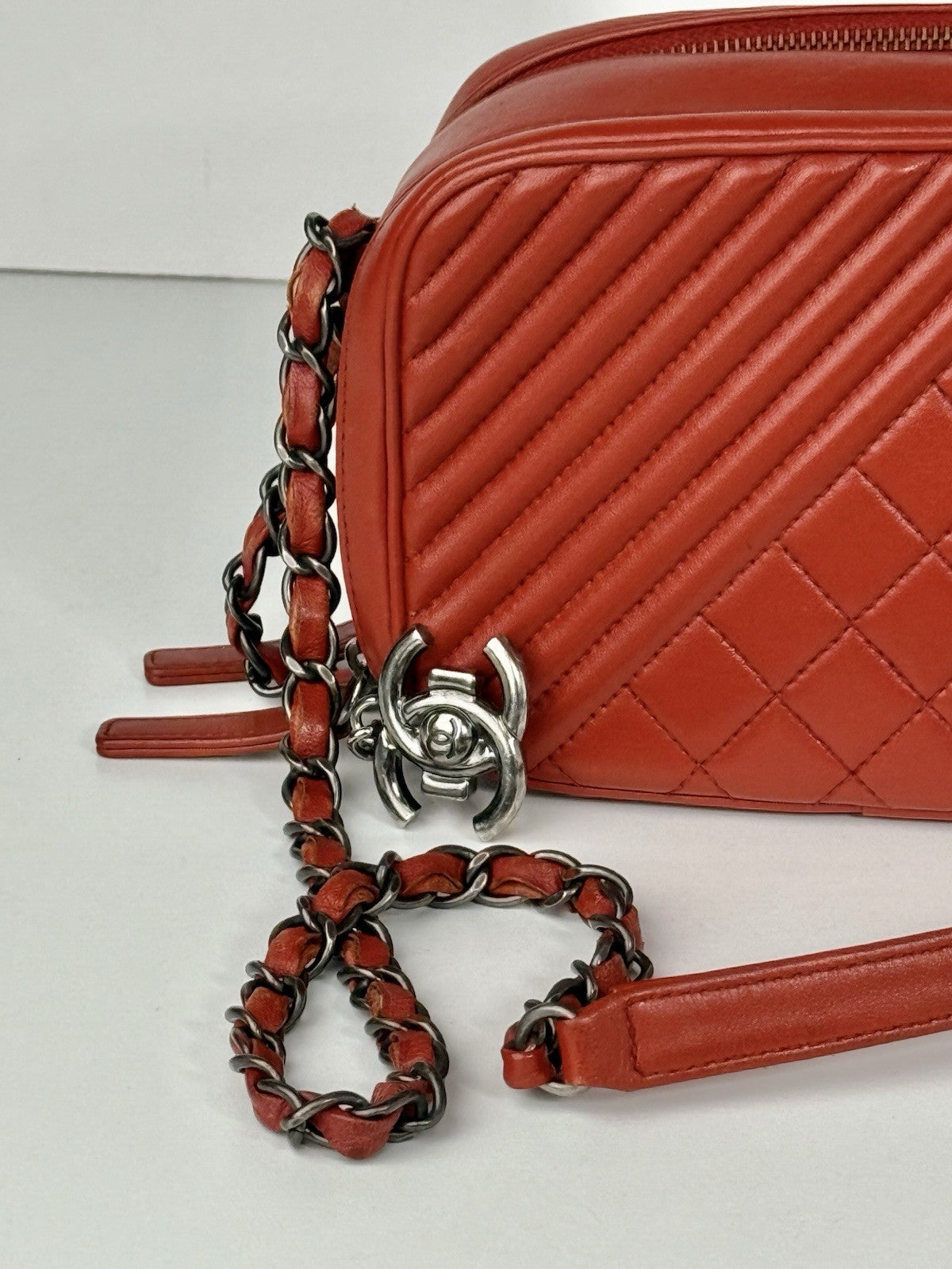Chanel Coco Boy Quilted Leather Mini Bag Red