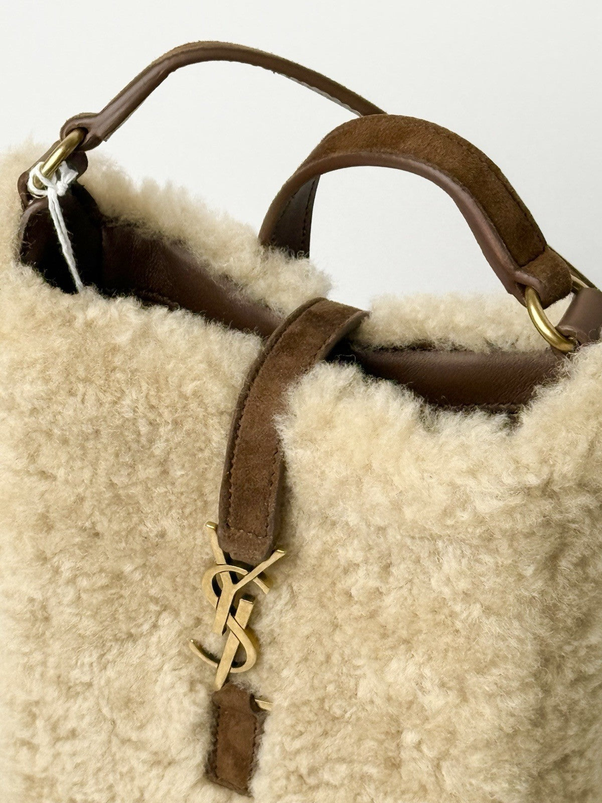 Saint Laurent Le 5 à 7 Mini shearling shoulder bag