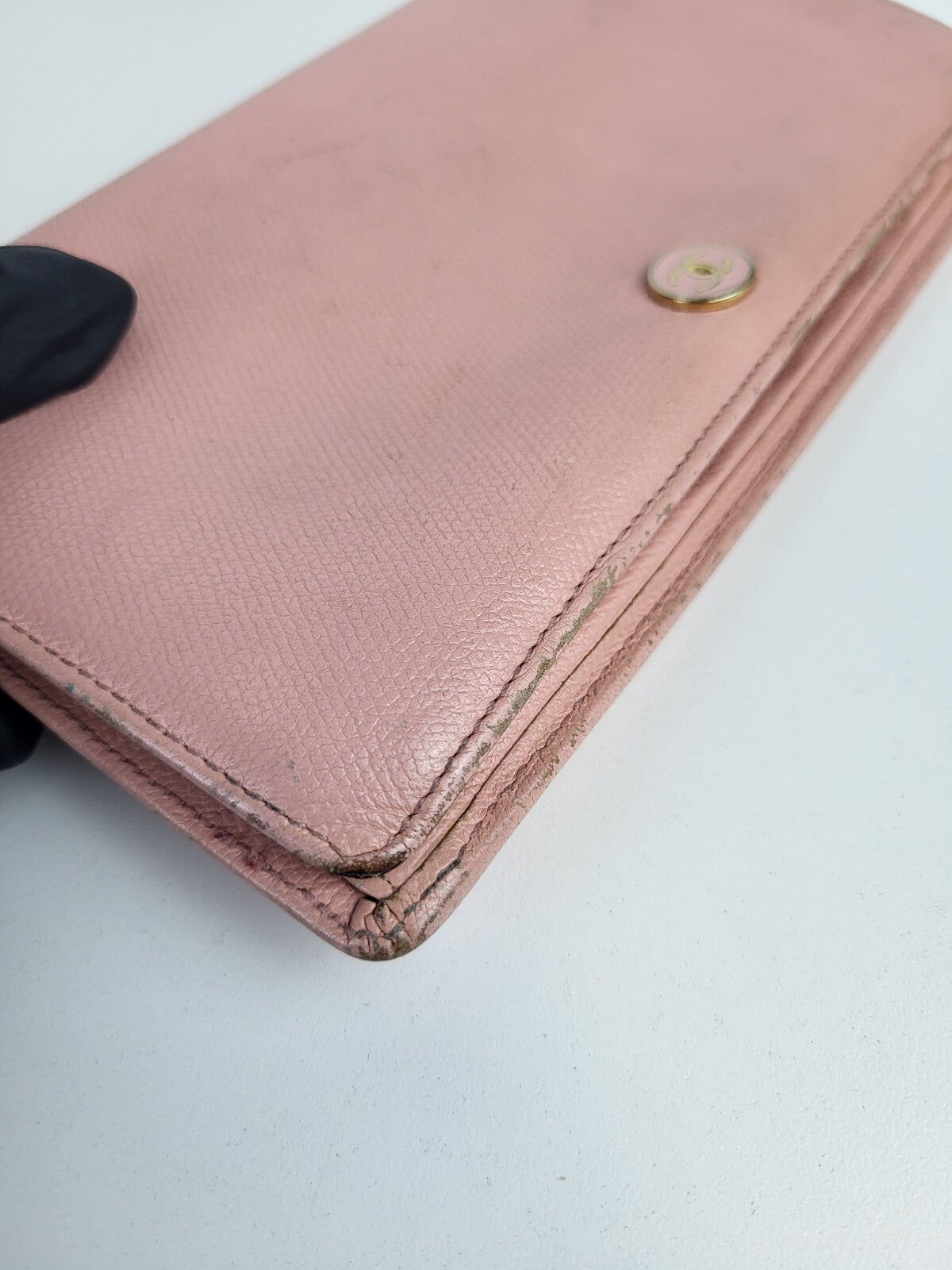 Chanel Vintage Pink Leather Continental Wallet