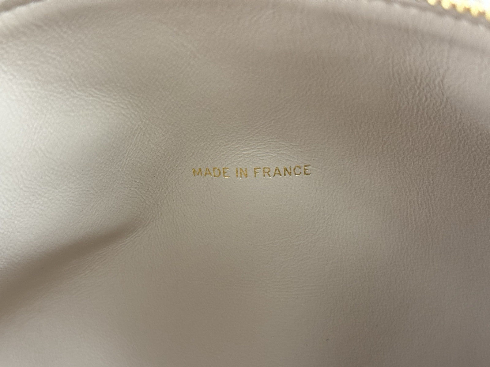 Chanel Tube Bag Quilted Round Beige Leather Shoulder Purse Gold Tone