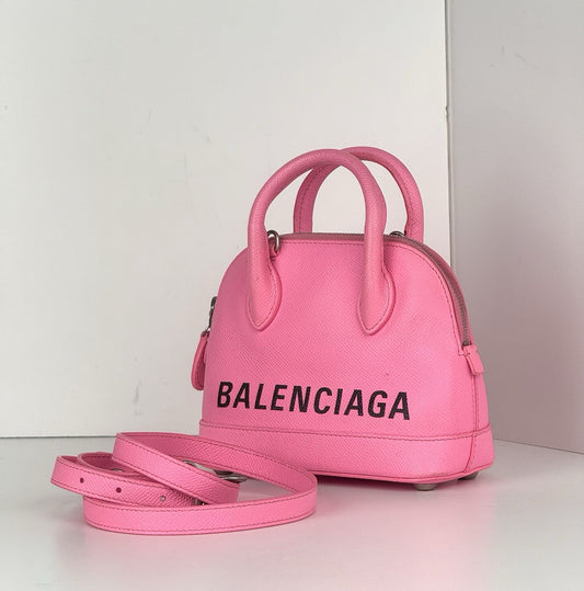 Balenciaga Ville XXS Top Handle Women's Bag in Pink Leather