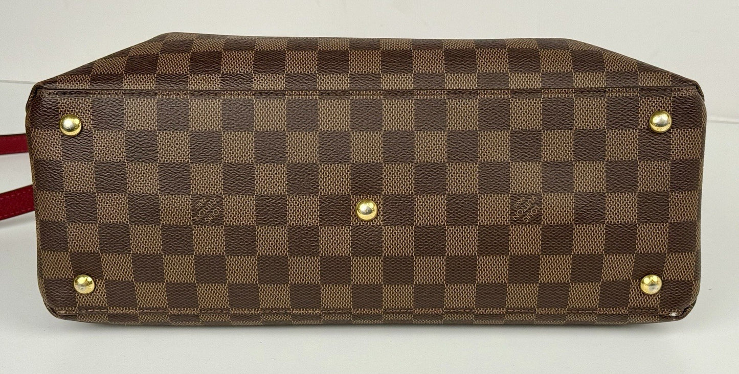 LOUIS VUITTON Riverside Damier Ebene Tote Bag Brown