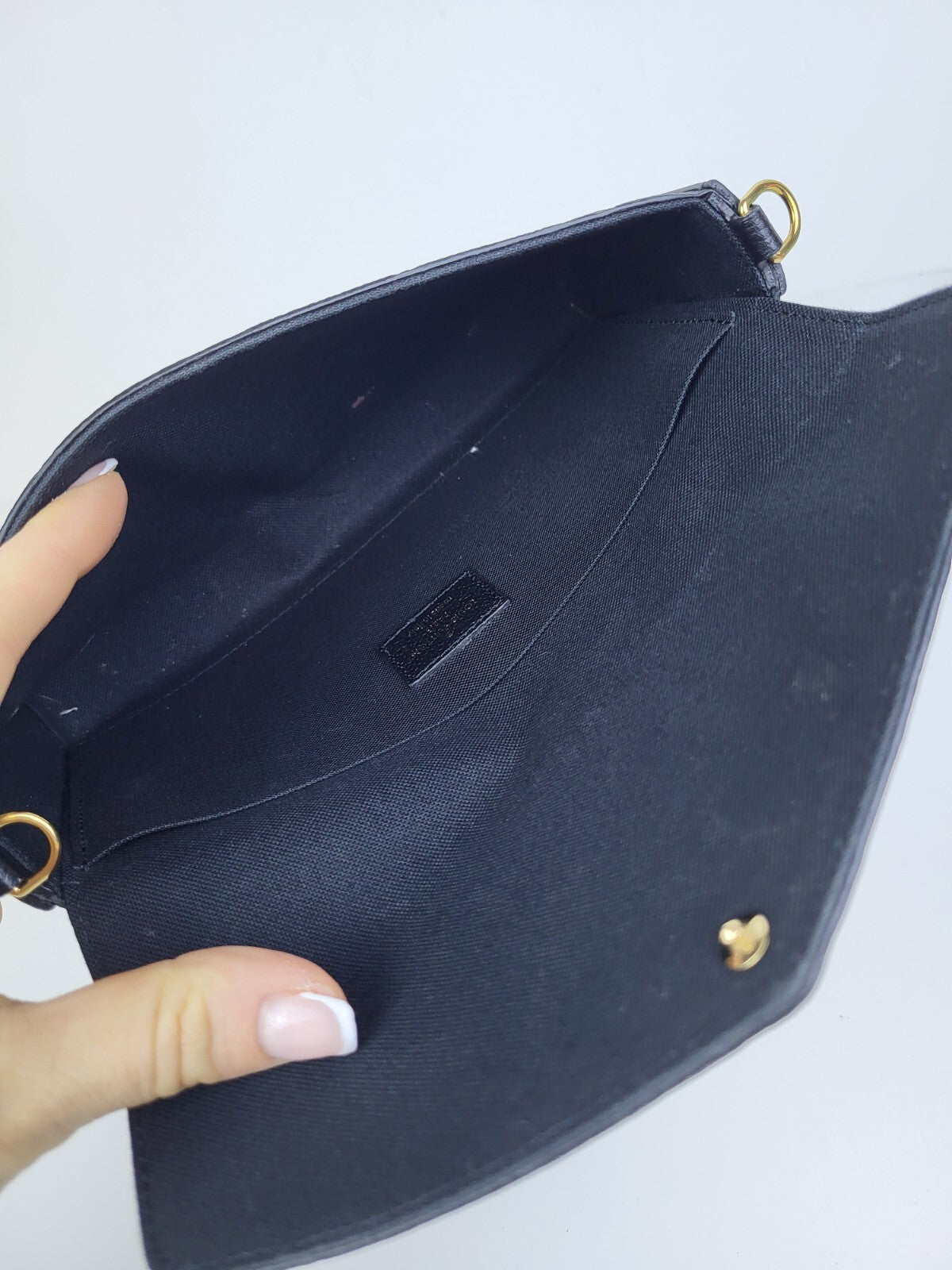 Louis Vuitton Felicie Pochette Monogram Black Leather Bag