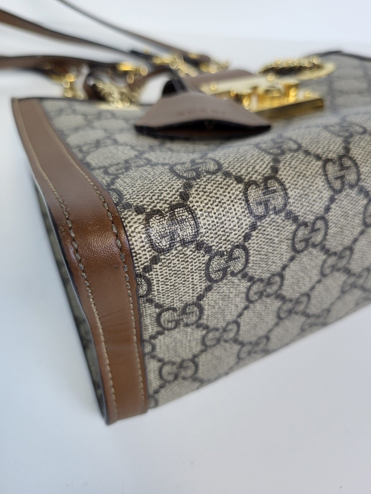 Gucci Padlock Shoulder Bag Small Brown Canvas Shoulder Bag