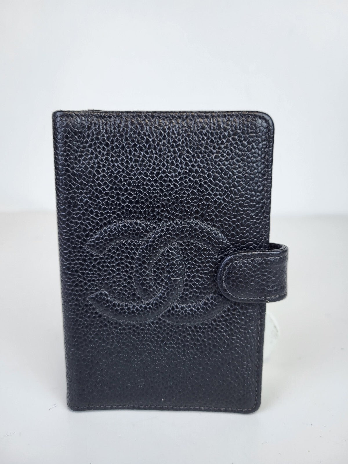 Chanel pocket book Cover Black Caviar Leather Notebook Cover