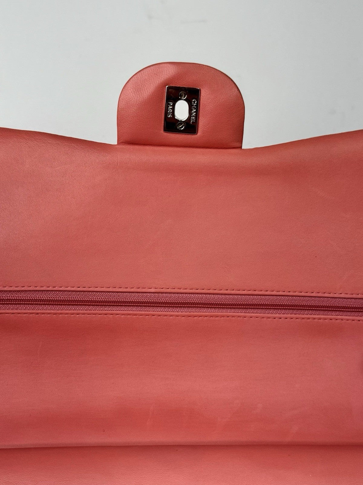 Chanel Jumbo Double Flap Calfskin Shoulder Bag Peach