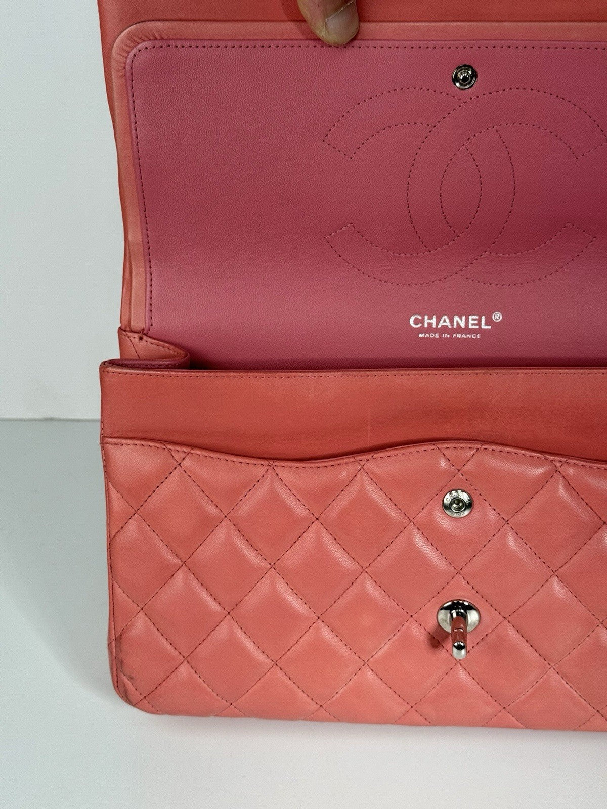 Chanel Jumbo Double Flap Calfskin Shoulder Bag Peach
