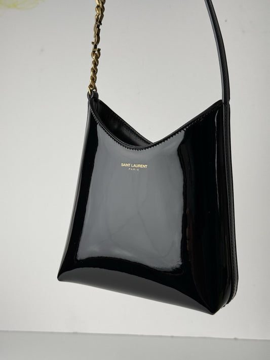 Saint Laurent RENDEZ-VOUS PATENT LEATHER HOBO BAG