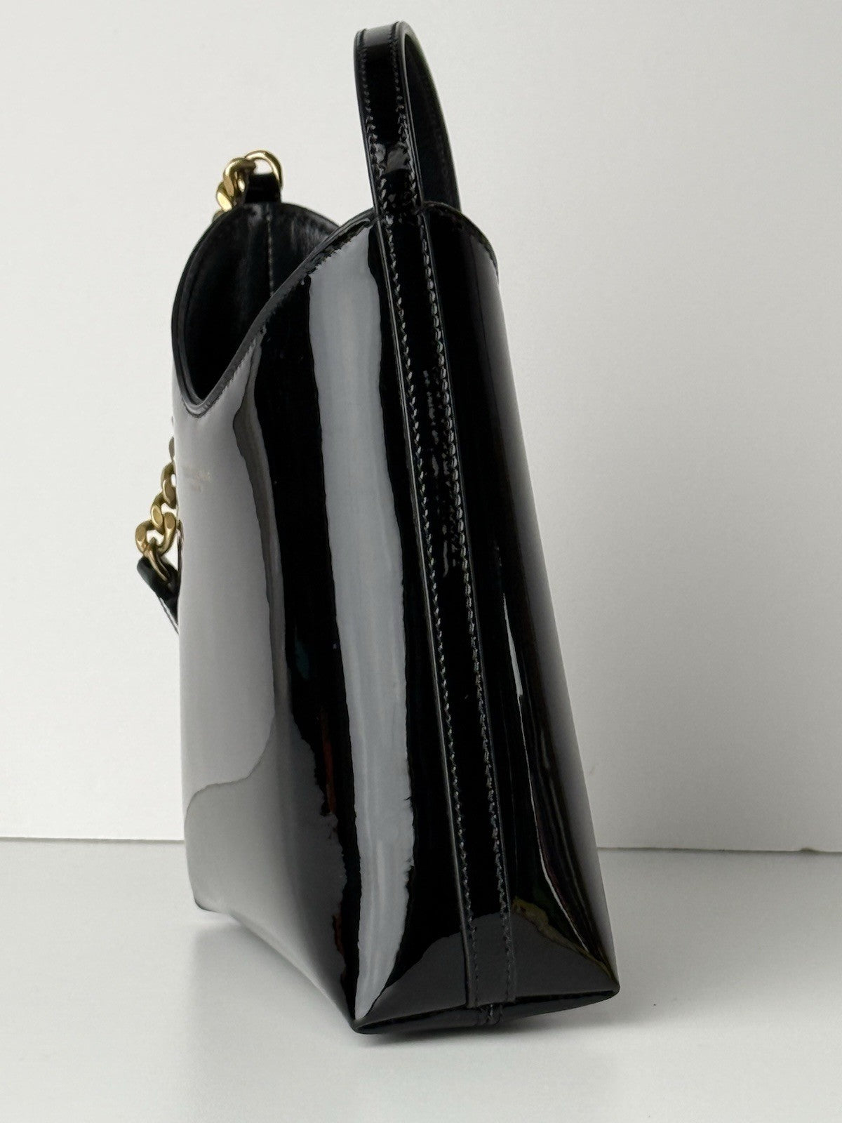 Saint Laurent RENDEZ-VOUS PATENT LEATHER HOBO BAG