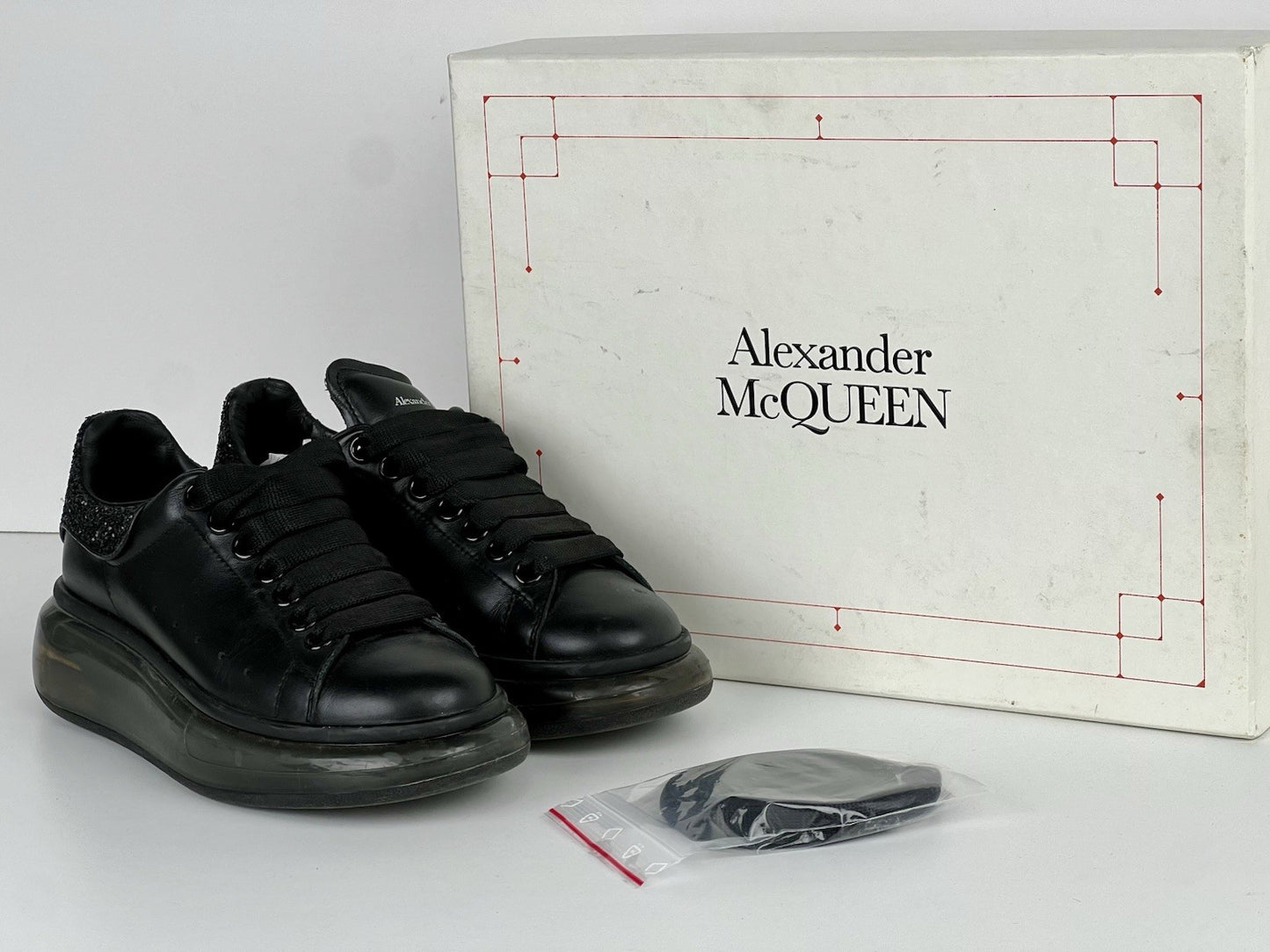 Alexander McQueen Sneakers Black Leather Size 36 Us 6,5
