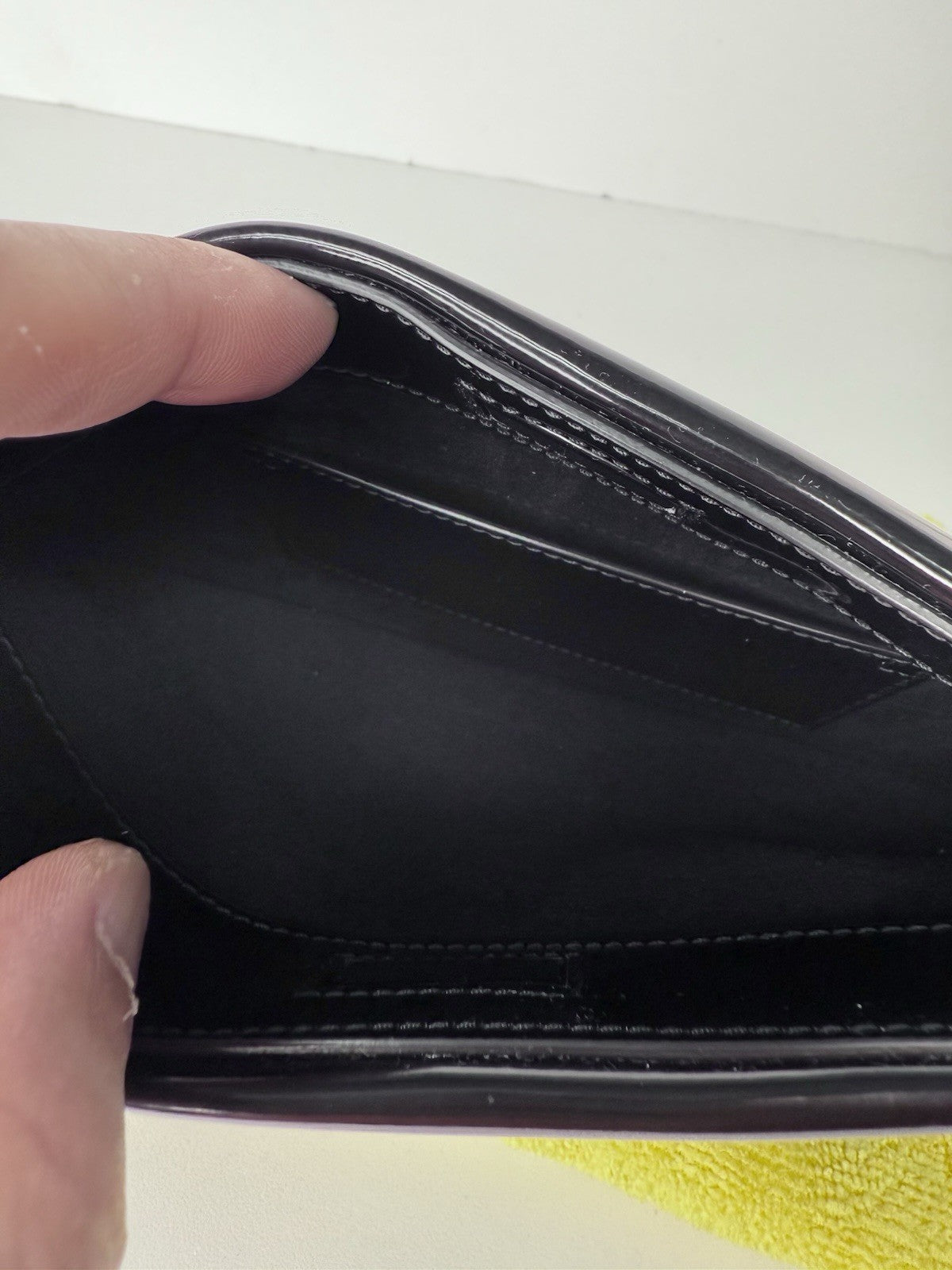 Saint Laurent Mini Flat Shoulder Bag in Patent Leather