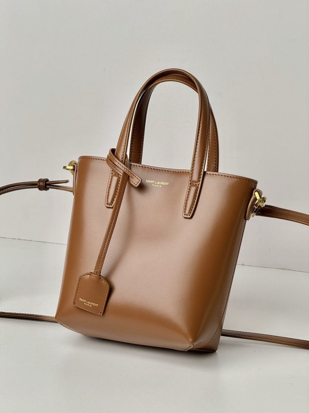 Saint Laurent Mini Manhattan Crossbody Bag Brown