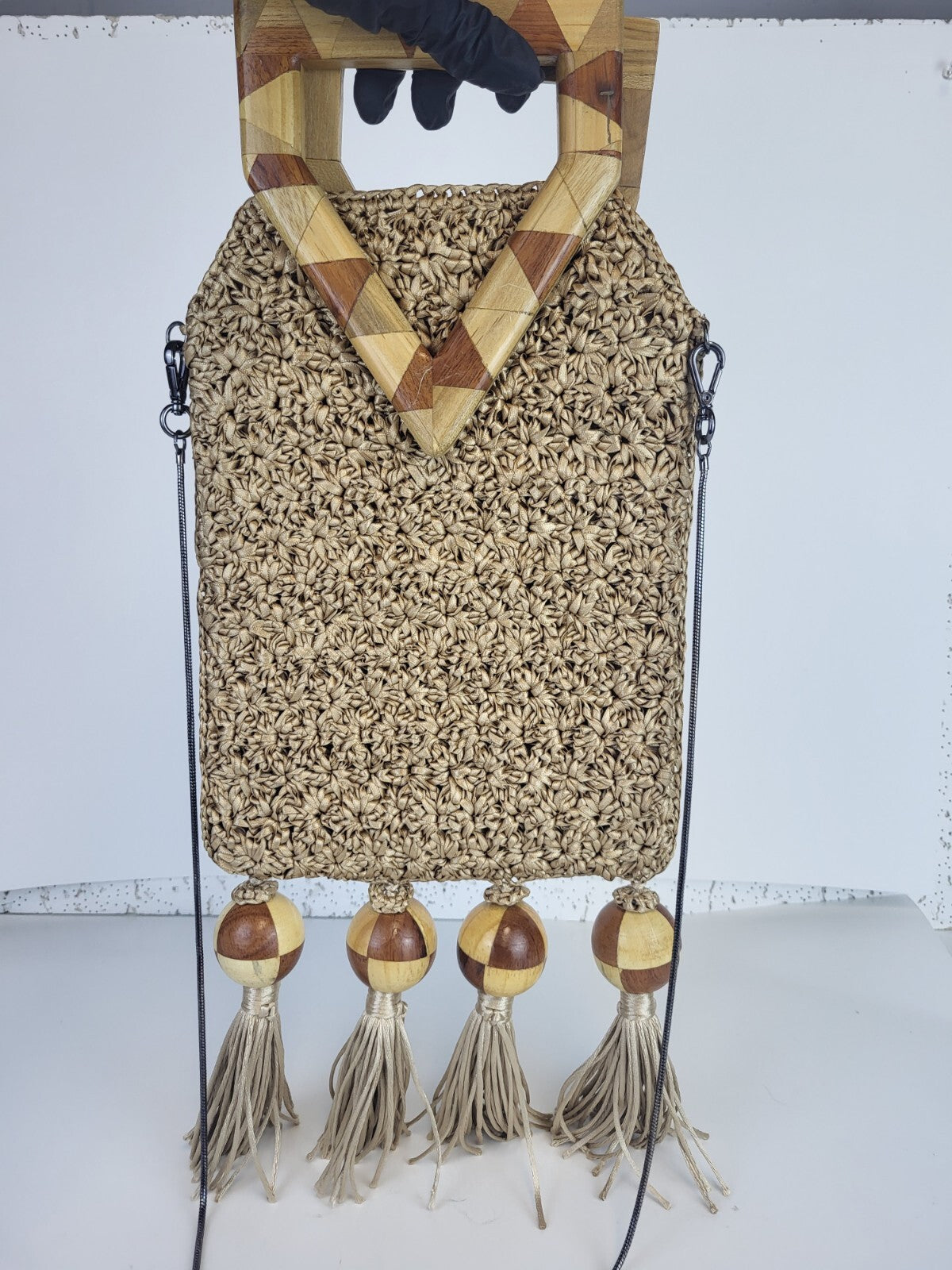 CATARINA MINA Tiwa tasseled crochet toteBag