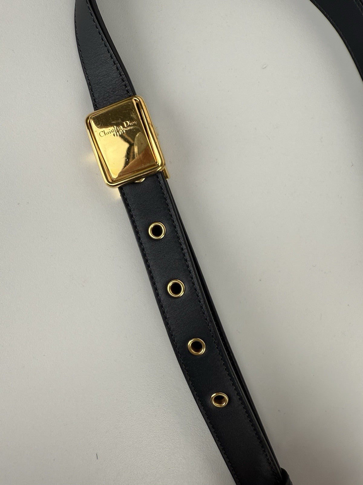 Dior  OBLIQUE 30 Montaigne Blue and Beige Canvas Shoulder bag